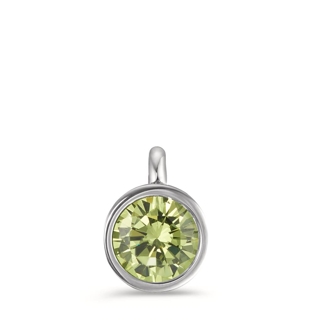 Pendentif Acier inoxydable Zircone vert clair Ø9.5 mm