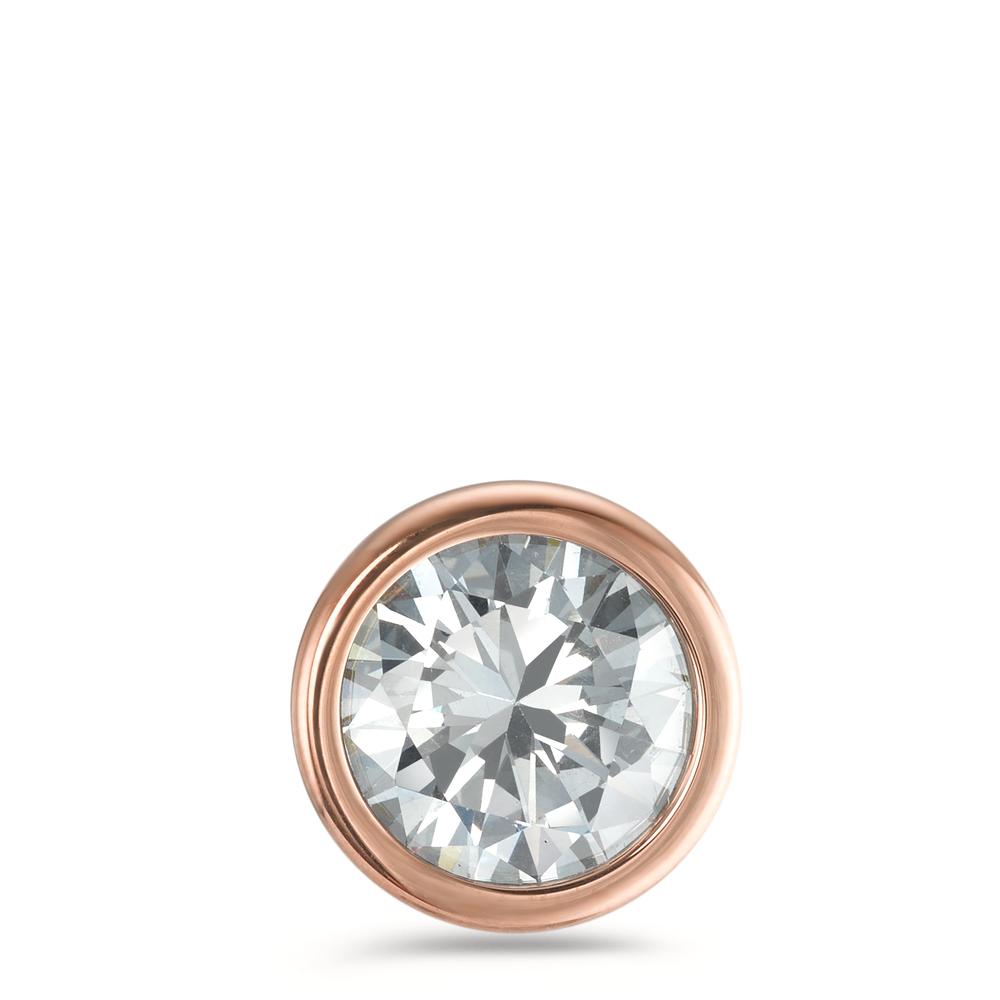 Anhänger Joy Roségold aus Edelstahl und Crystal White Zirkonia, Ø13mm