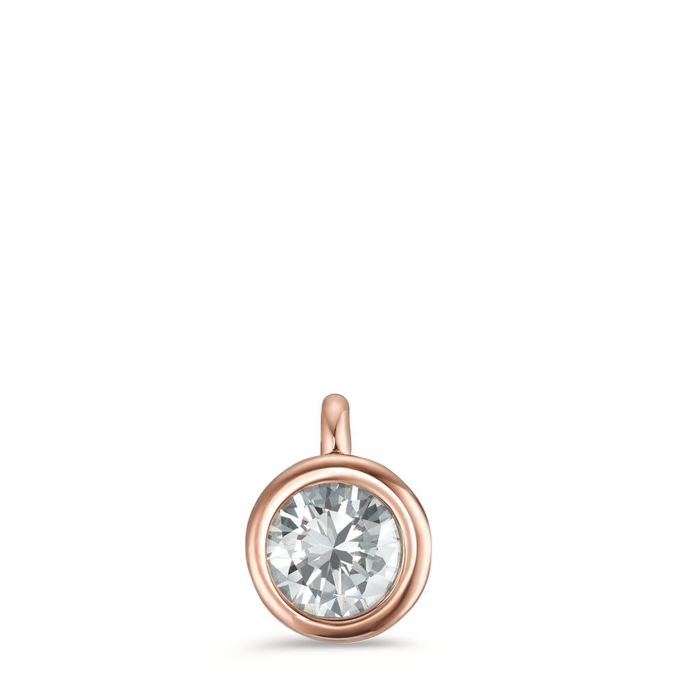 Charm-Anhänger Joy Roségold aus Edelstahl und Crystal White Zirkonia, Ø7mm