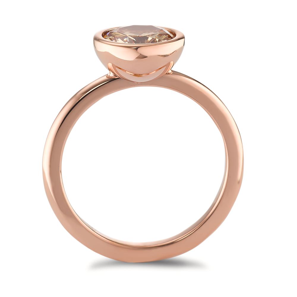 Fingerring Edelstahl Zirkonia champagner rosé IP beschichtet Ø9.5 mm