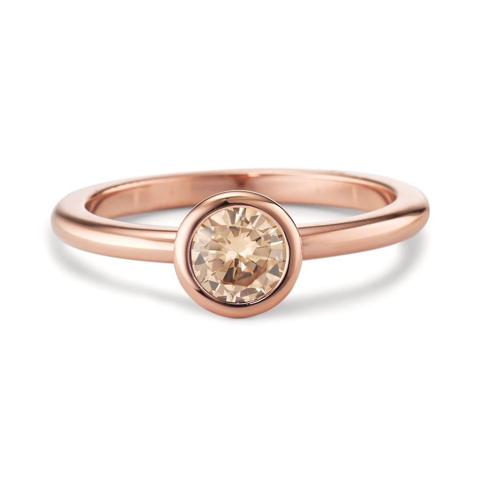 Fingerring Edelstahl Zirkonia champagner rosé IP beschichtet Ø7 mm