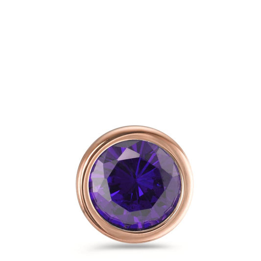 Anhänger Joy Roségold aus Edelstahl und Purple Rose Zirkonia, Ø13mm