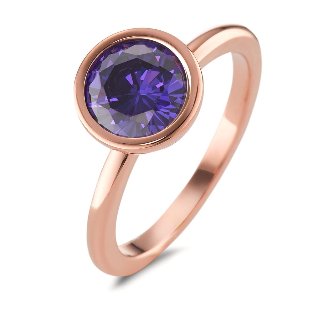 Bague Acier inoxydable Zircone violet Ø9.5 mm