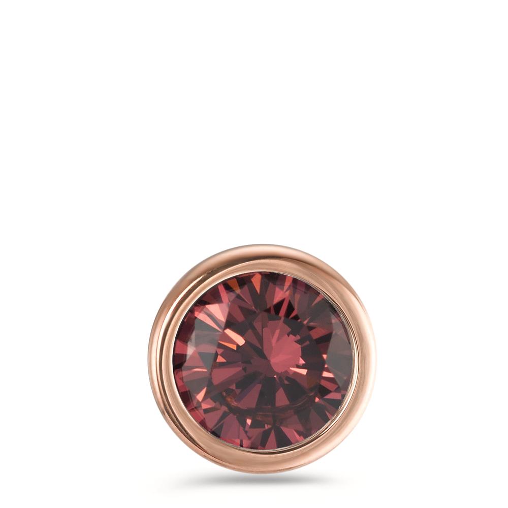 Anhänger Joy Roségold aus Edelstahl und Scarlet Red Zirkonia, Ø13mm