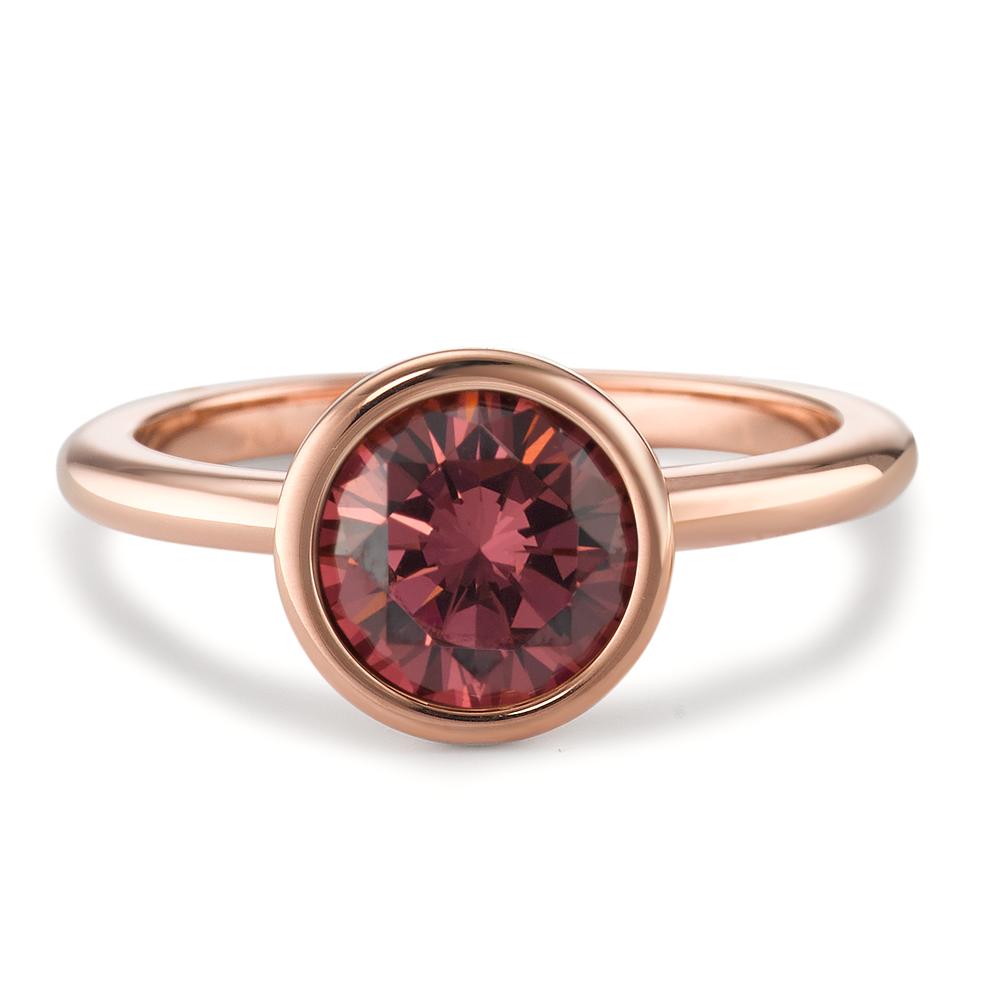 Ring Joy Roségold aus Edelstahl und Scarlet Red Zirkonia, Ø9.5mm