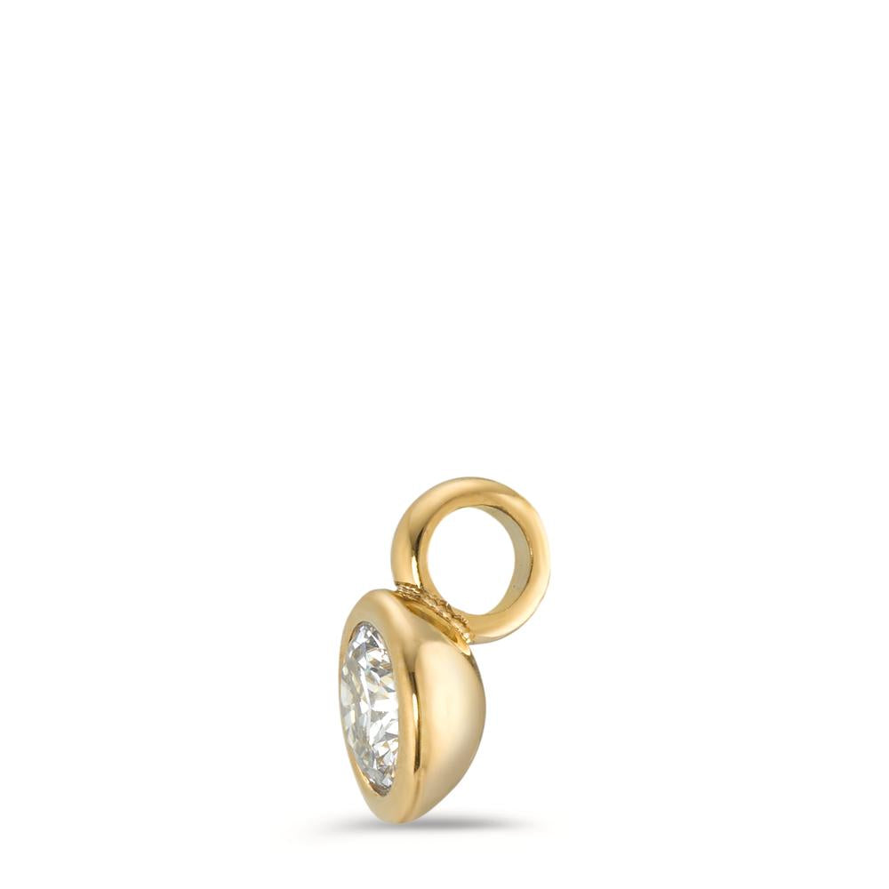 Charm-Anhänger Joy Gold aus Edelstahl mit Crystal White Zirkonia, Ø7mm