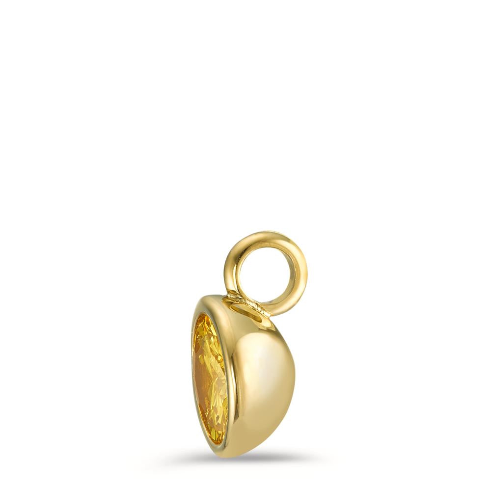 Charm-Anhänger Joy Gold aus Edelstahl mit Imperial Yellow Zirkonia, Ø9.5mm