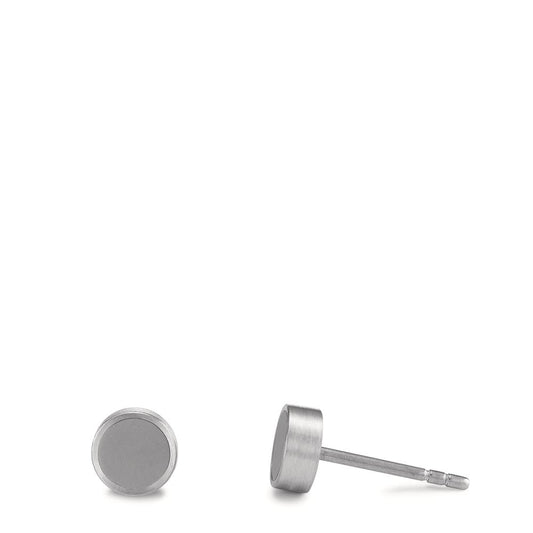 Clous d'oreilles Acier inoxydable gris PVD Ø6 mm