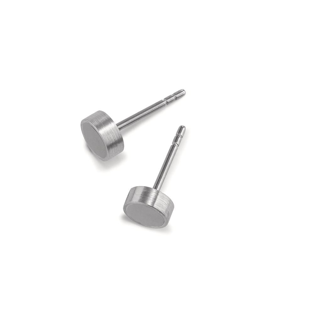 Clous d'oreilles Acier inoxydable gris PVD Ø6 mm