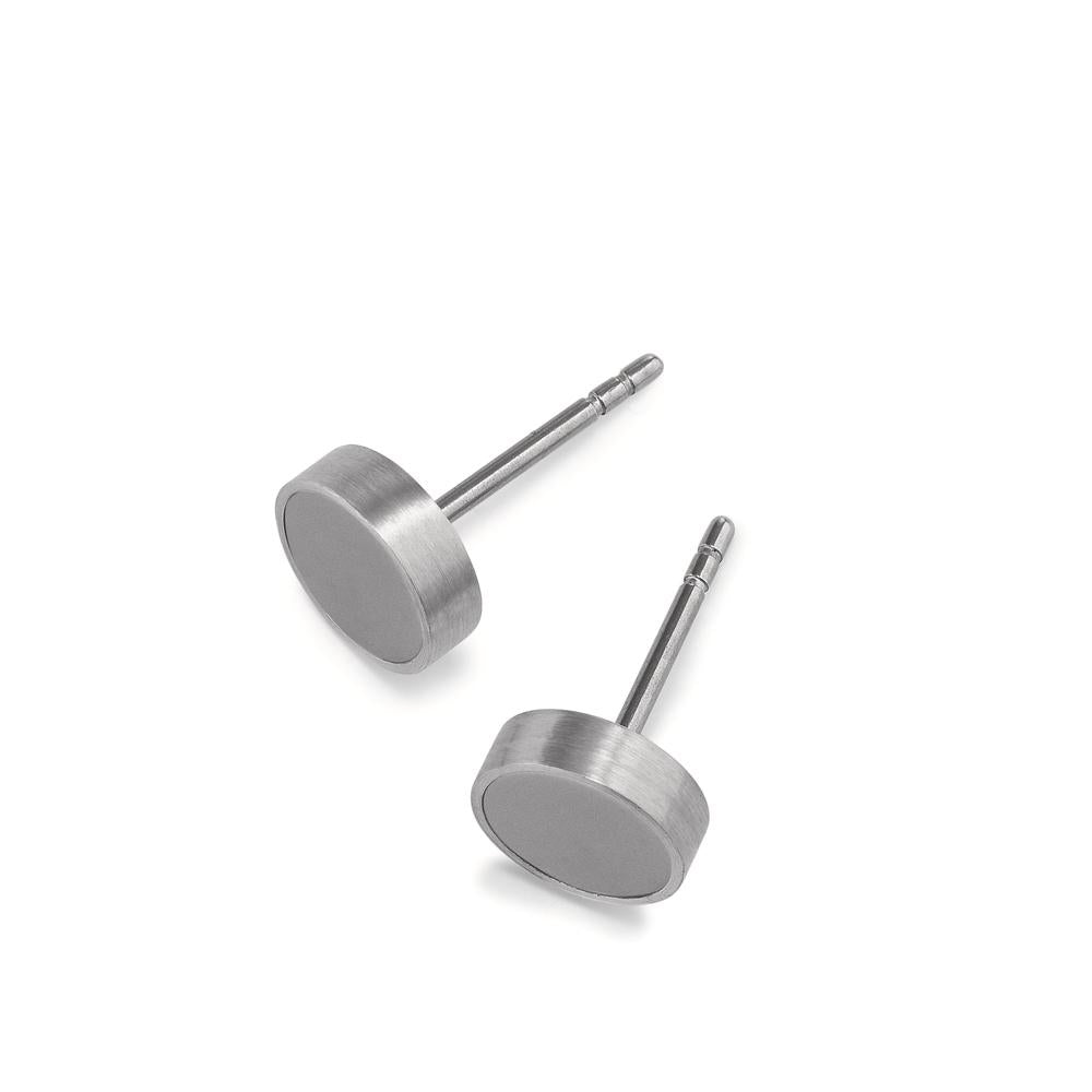 Ohrstecker Edelstahl grau IP beschichtet Ø8 mm