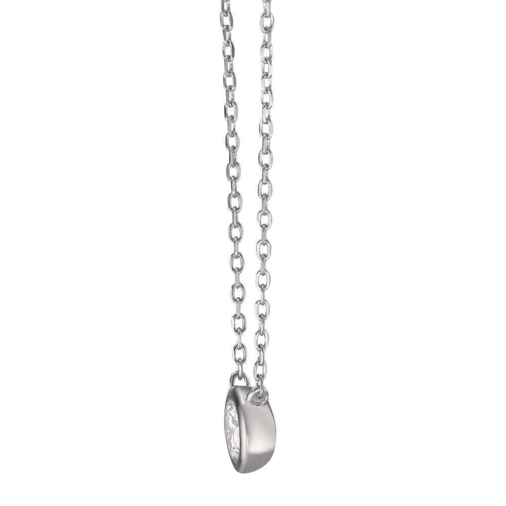 Collana Argento Zirconia rodiato 40-45 cm Ø8 mm