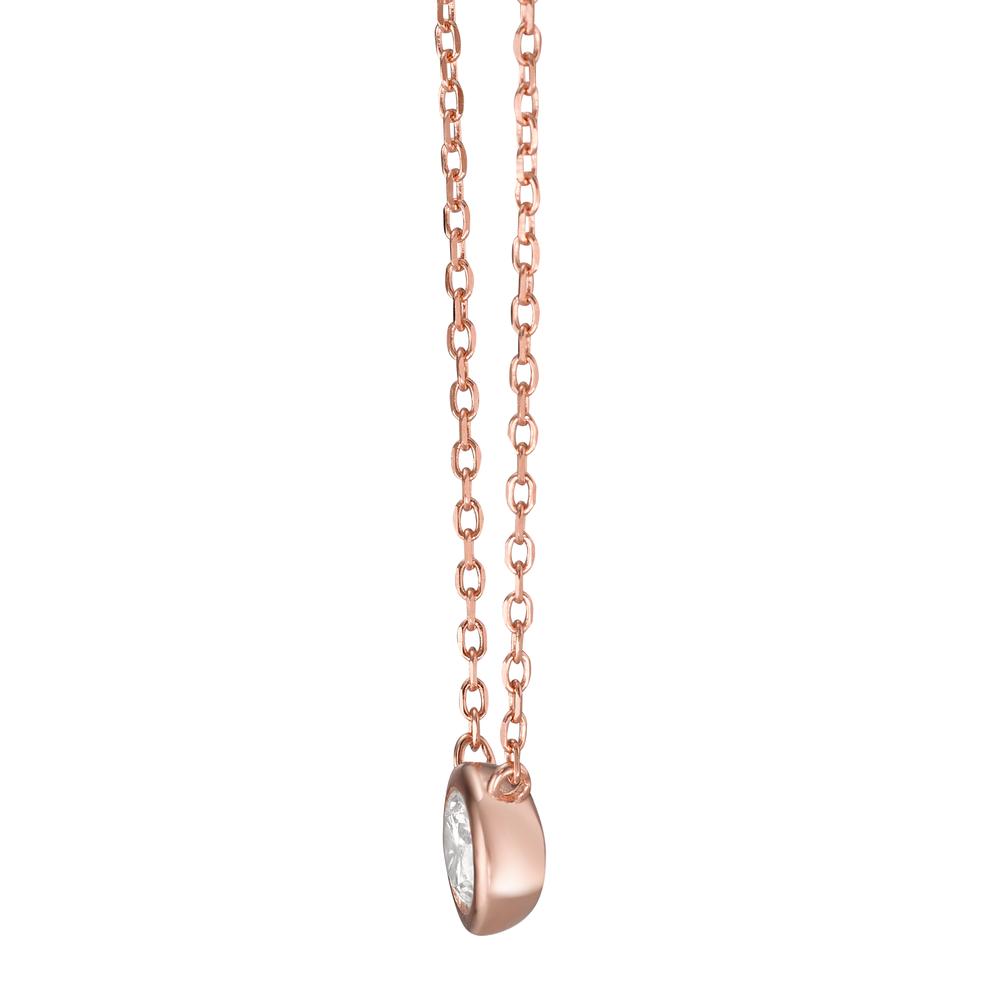 Collana Argento Zirconia rosa dorato 40-45 cm Ø8 mm