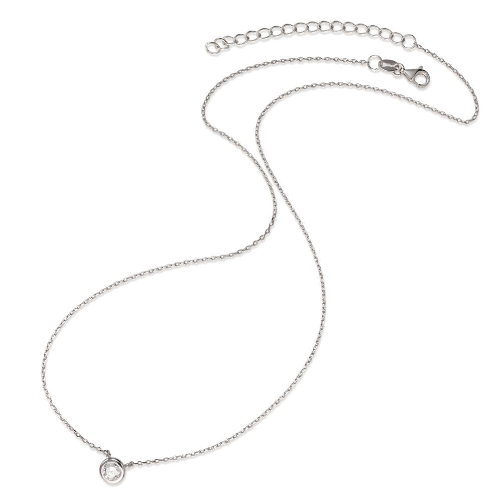 Collana Argento Zirconia rodiato 40-45 cm Ø6 mm