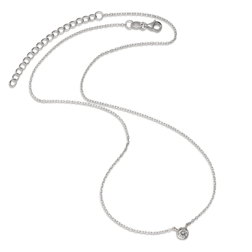 Collana Argento Zirconia rodiato 40-45 cm Ø5 mm