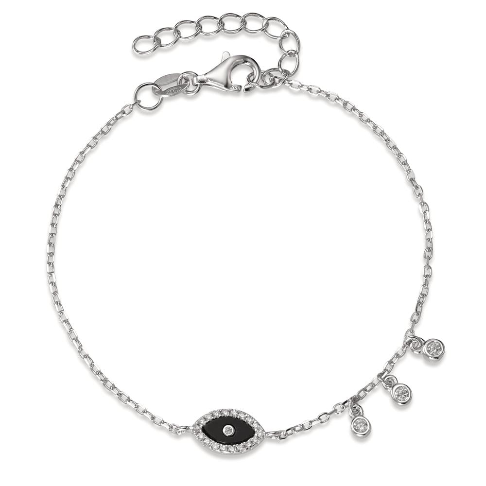 Bracciale Argento Zirconia rodiato 16-18.5 cm