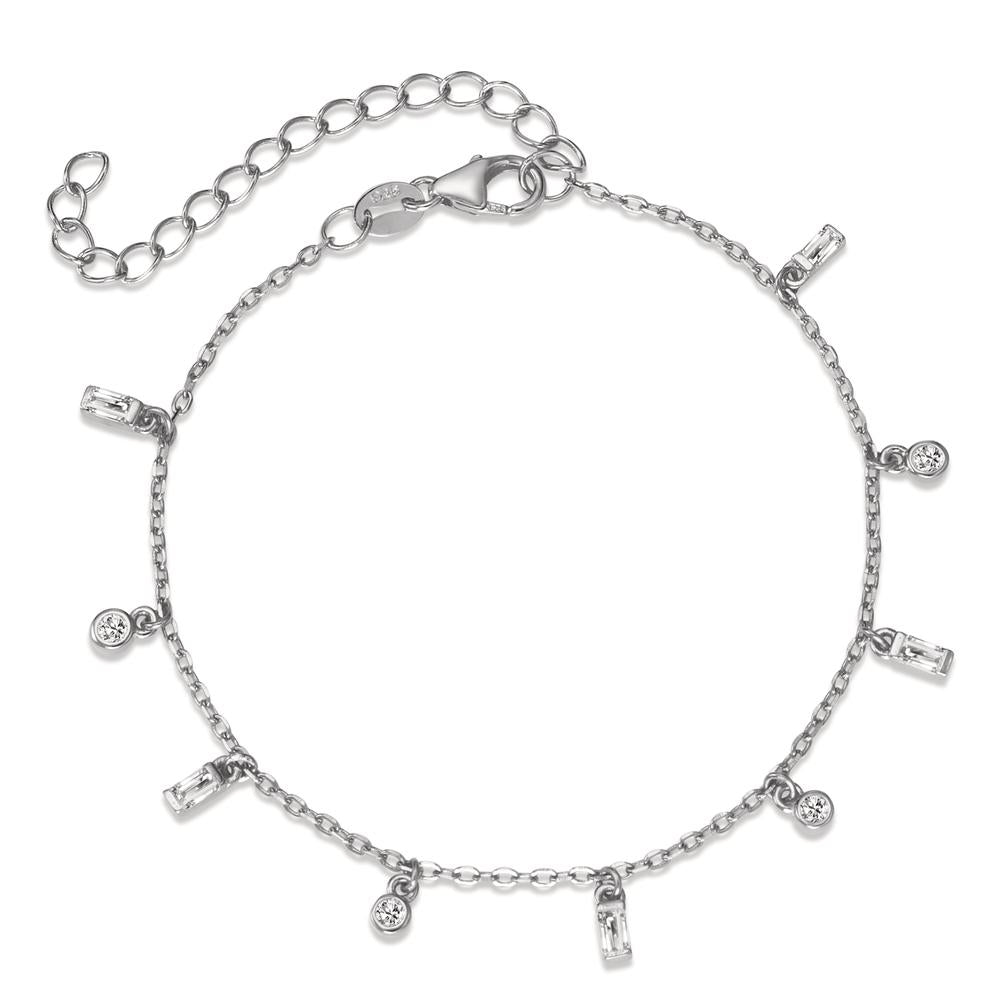 Bracciale Argento Zirconia 9 pietra rodiato 16-19 cm