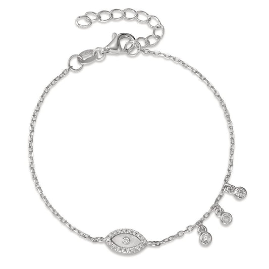 Bracciale Argento Zirconia rodiato Madreperla 16-18.5 cm