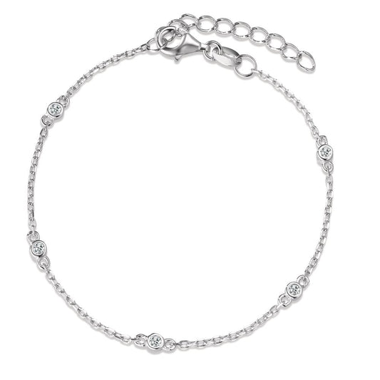 Bracciale Argento Zirconia 5 pietra rodiato 16-19 cm