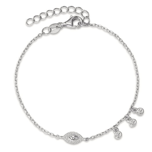 Bracciale Argento Zirconia rodiato 16-18.5 cm