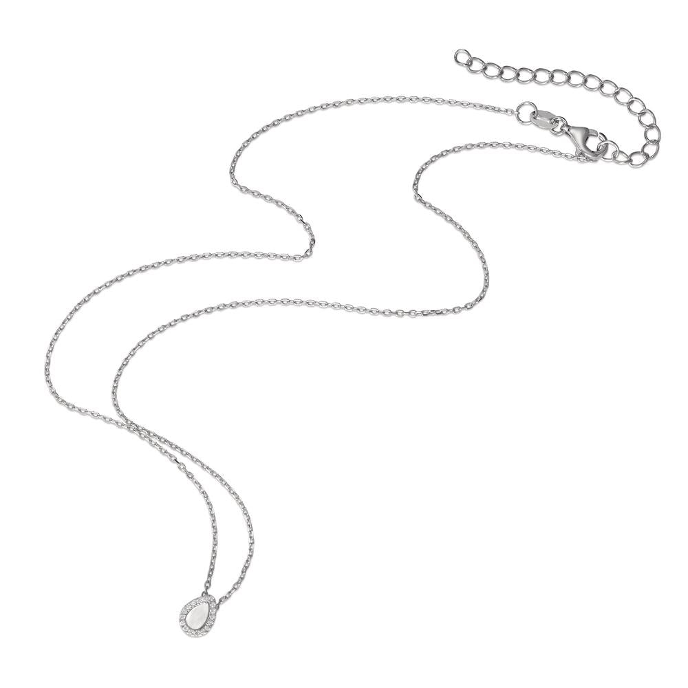 Collana Argento Zirconia rodiato Madreperla 40-45 cm