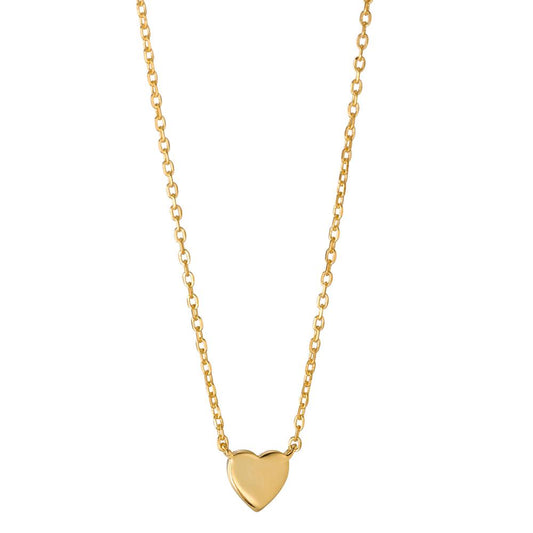 Collier Argent jaune Plaqué or Coeur 40-45 cm