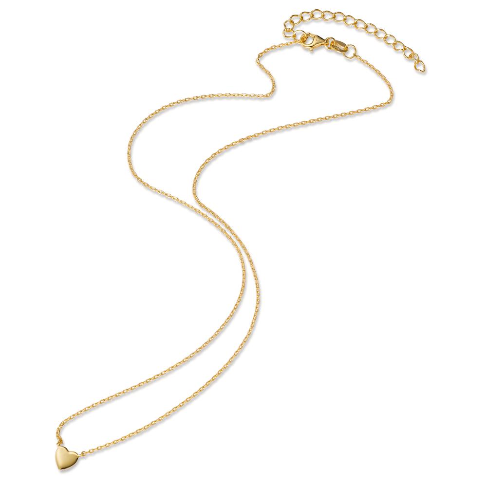 Collier Argent jaune Plaqué or Coeur 40-45 cm