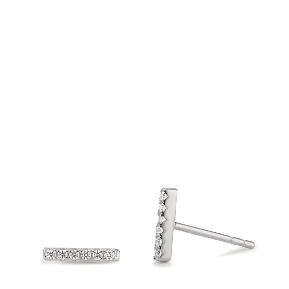 Clous d'oreilles Argent Zircone 12 Pierres Rhodié