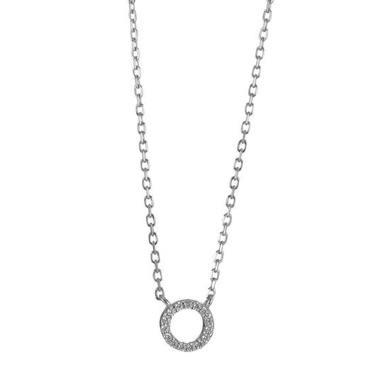 Collier Argent Zircone Rhodié 39-45 cm