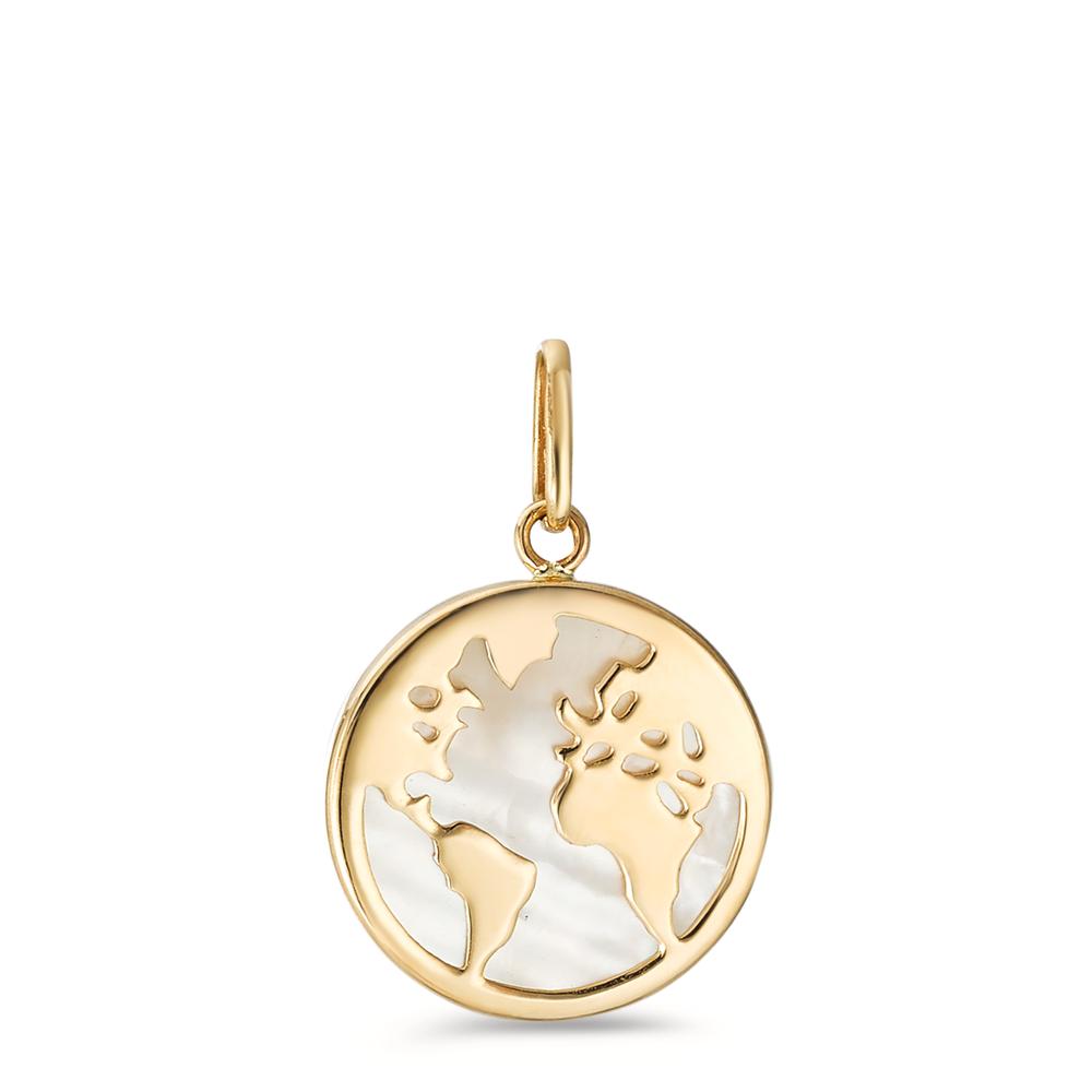 Pendentif Or jaune 14K nacre Globe Ø13 mm