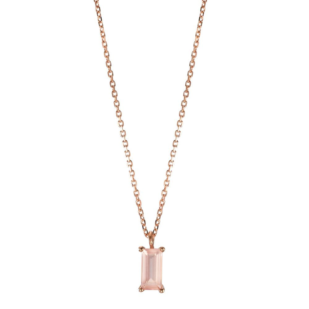 Collier Or rose 9K Quartz rose baguette 38-42 cm