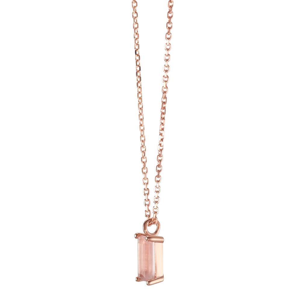 Collier Or rose 9K Quartz rose baguette 38-42 cm