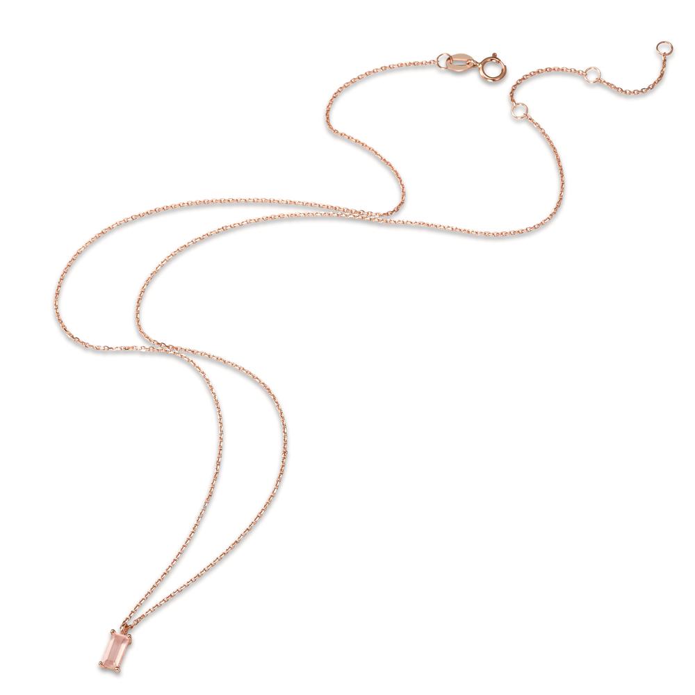 Collana Oro rosa 375/9k Quarzo rosa [Baguette] 38-42 cm