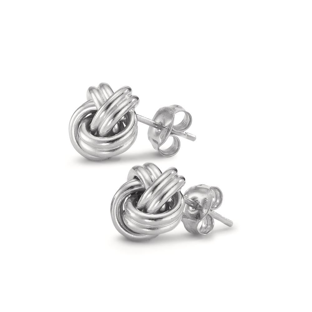 Clous d'oreilles Argent Rhodié Nœud Ø10 mm