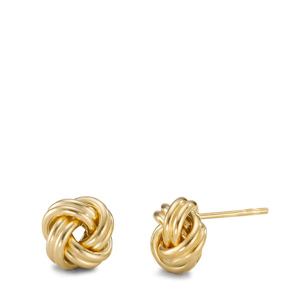 Clous d'oreilles Argent jaune Plaqué or Nœud Ø10 mm