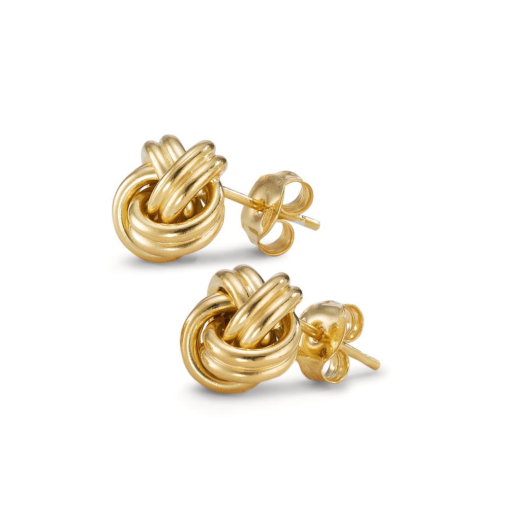 Clous d'oreilles Argent jaune Plaqué or Nœud Ø10 mm