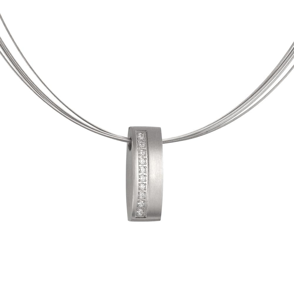 Collier Acier inoxydable Diamant 0.13 ct, 10 Pierres, p1 42 cm