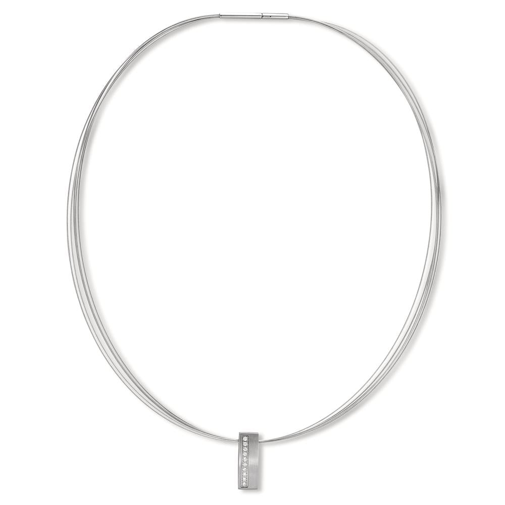 Collier Acier inoxydable Diamant 0.13 ct, 10 Pierres, p1 42 cm