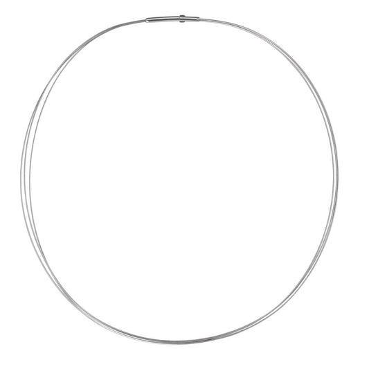 Seilcollier Aurely in Edelstahl 3-reihig mit Clipverschluss, 45cm