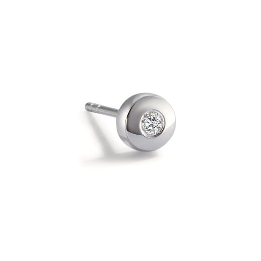 Clous d'oreille à l'unité Or blanc 18K Diamant 0.03 ct, w-si Ø4.5 mm