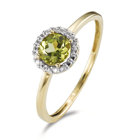 Anello Oro giallo 375/9K Peridoto verde bicolore Ø7 mm