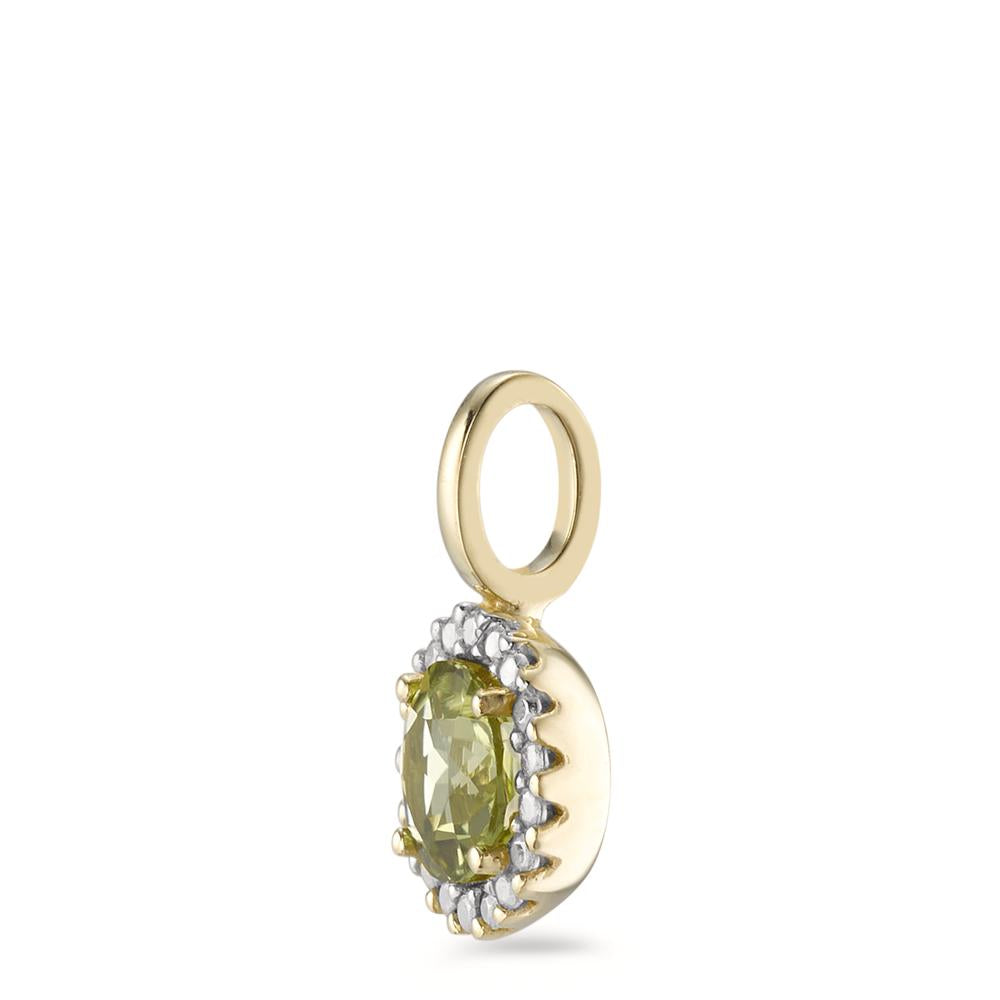 Anhänger 375/9 K Gelbgold Peridot grün bicolor Ø7.5 mm