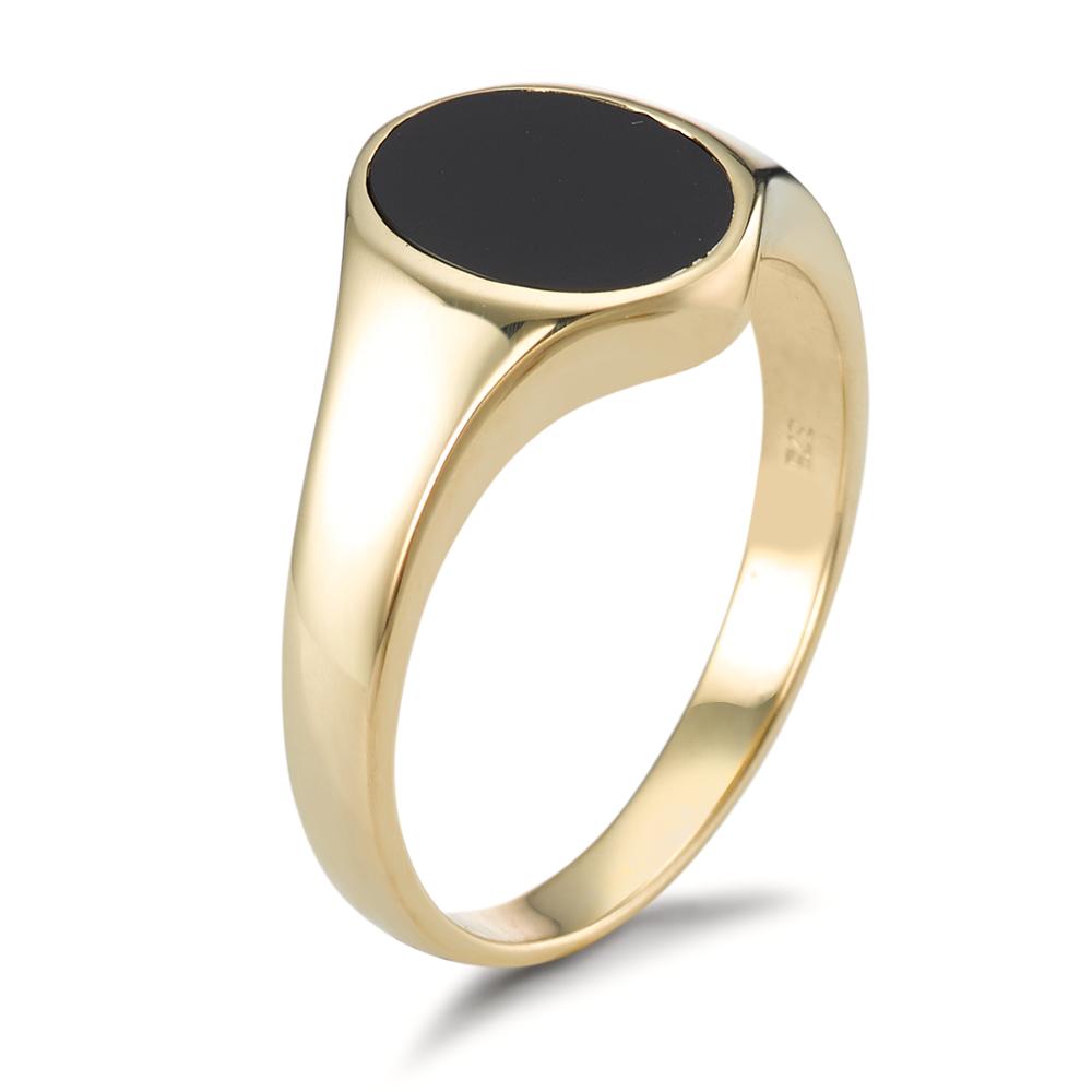 Bague Chevalière Or jaune 375/9 ct. Onyx