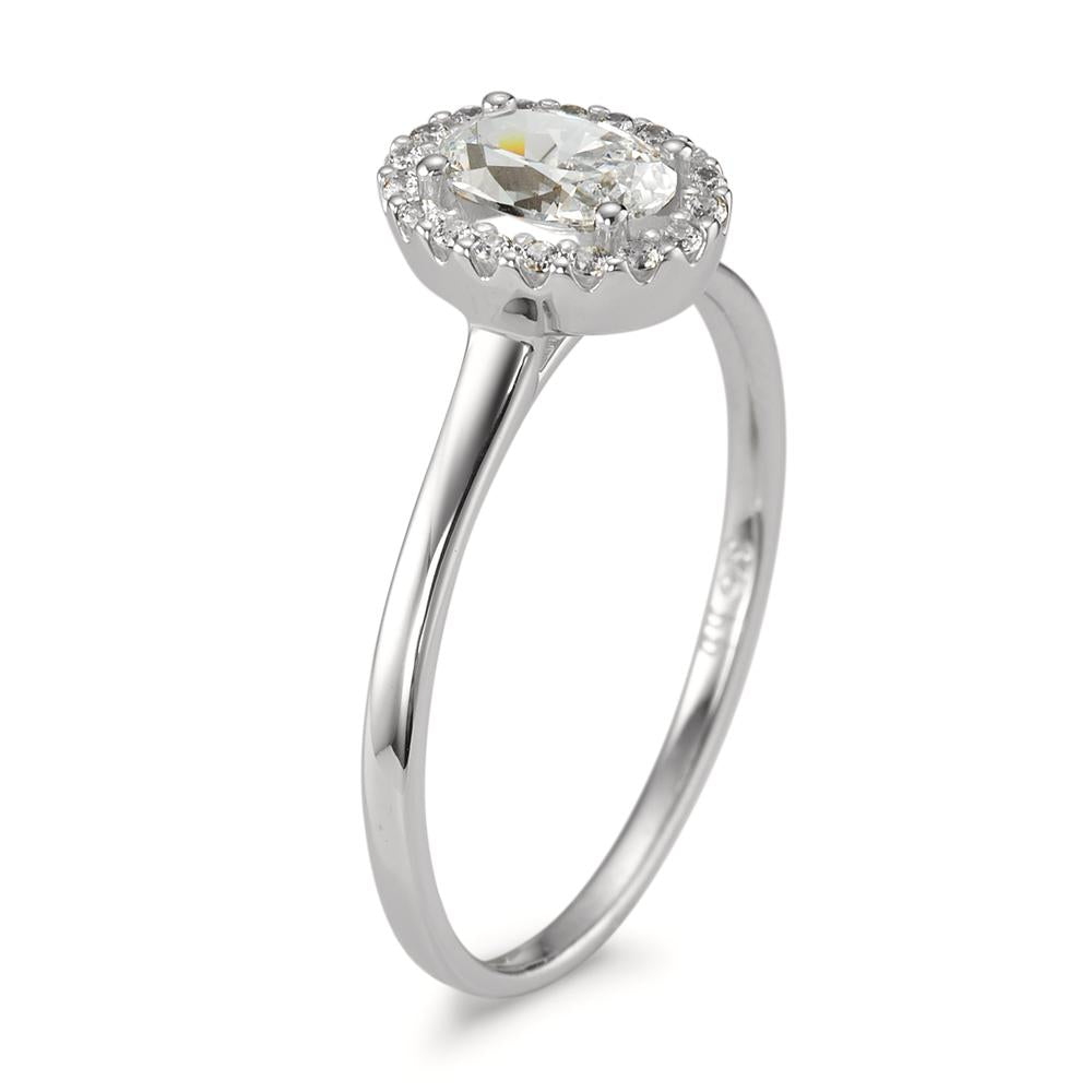 Anello solitario Oro bianco 375/9K Zirconia