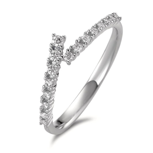 Bague Or blanc 18K Diamant 0.16 ct, 16 Pierres, brillant, w-si