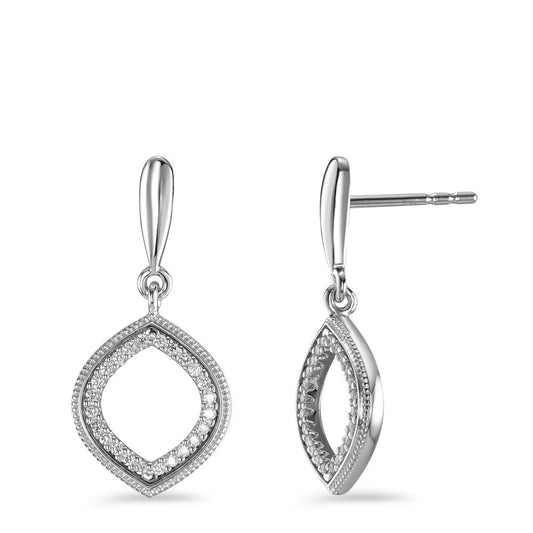 Pendant d'oreilles Or blanc 18K Diamant 0.15 ct, 48 Pierres, brillant, w-si