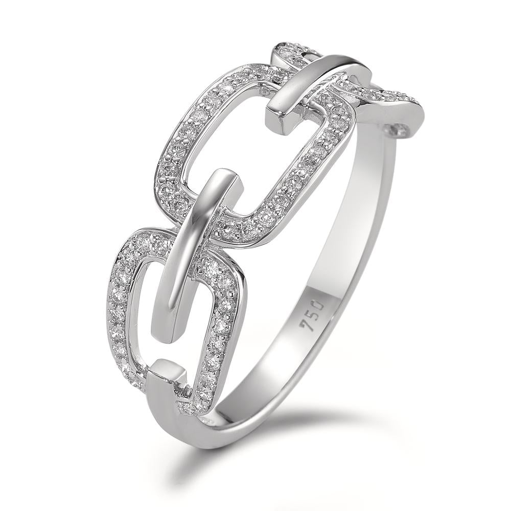 Bague Or blanc 18K Diamant 0.20 ct, brillant, w-si