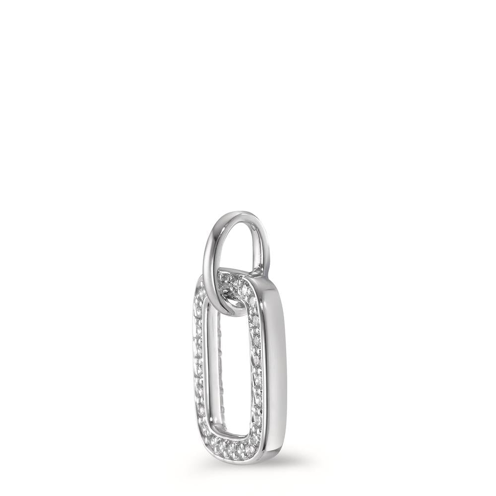 Pendentif Or blanc 18K Diamant 0.125 ct, brillant, w-si