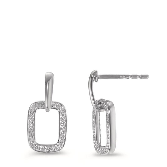 Pendant d'oreilles Or blanc 18K Diamant 0.16 ct, brillant, w-si