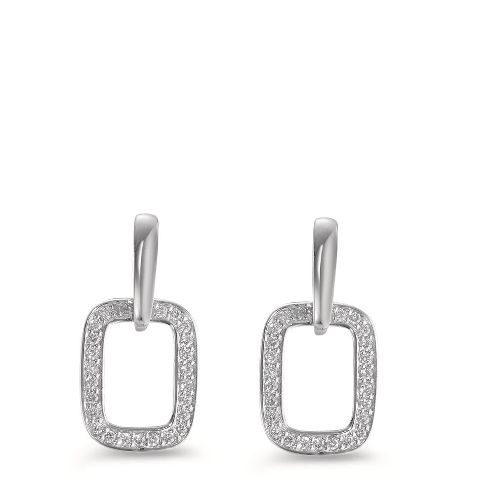 Pendant d'oreilles Or blanc 18K Diamant 0.16 ct, brillant, w-si