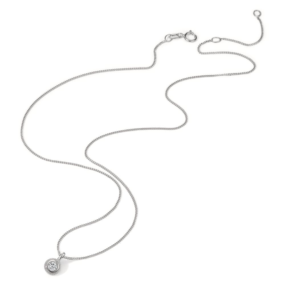 Collana Oro bianco 750/18 carati Diamante 0.10 ct, [Brillant], w-si 40-42 cm Ø5.5 mm